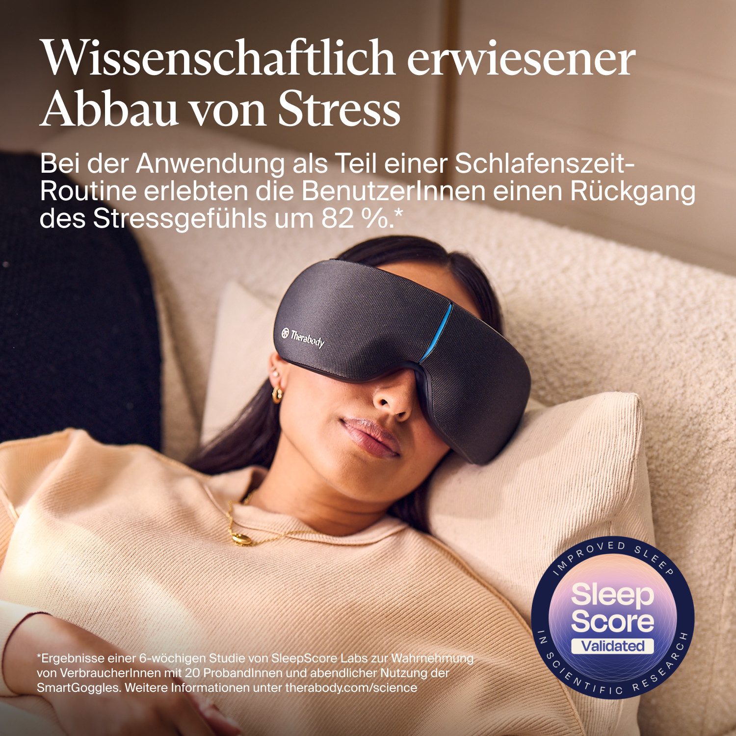Therabody Gesichtsmassagegerät SmartGoggles 2.0 Augenmassage, Vibration, Massage, Wärme, lindert Kopfschmerzen, verbessert die Schlafqualität, App-Steuerung