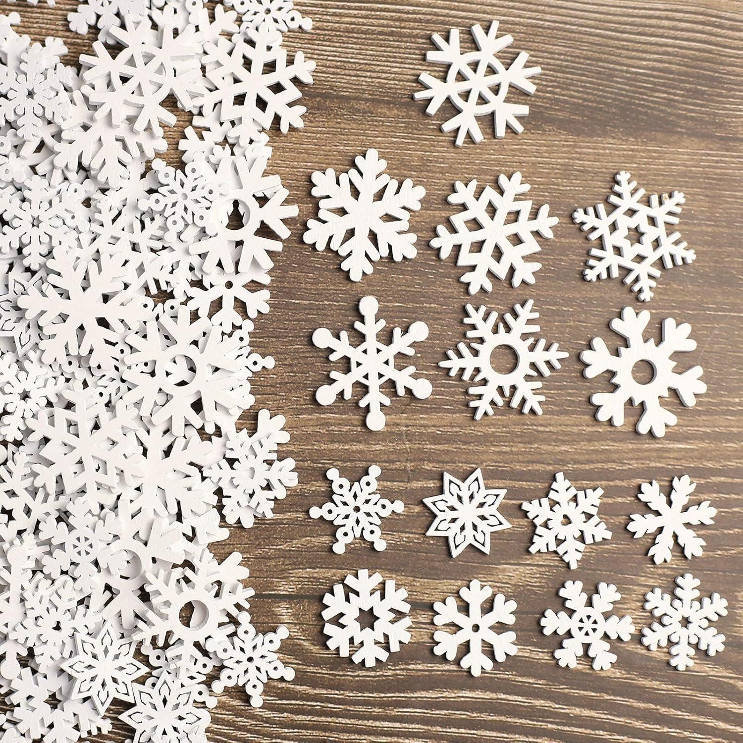 LuxusKollektion Streudeko Holzdeko Schneeflocken