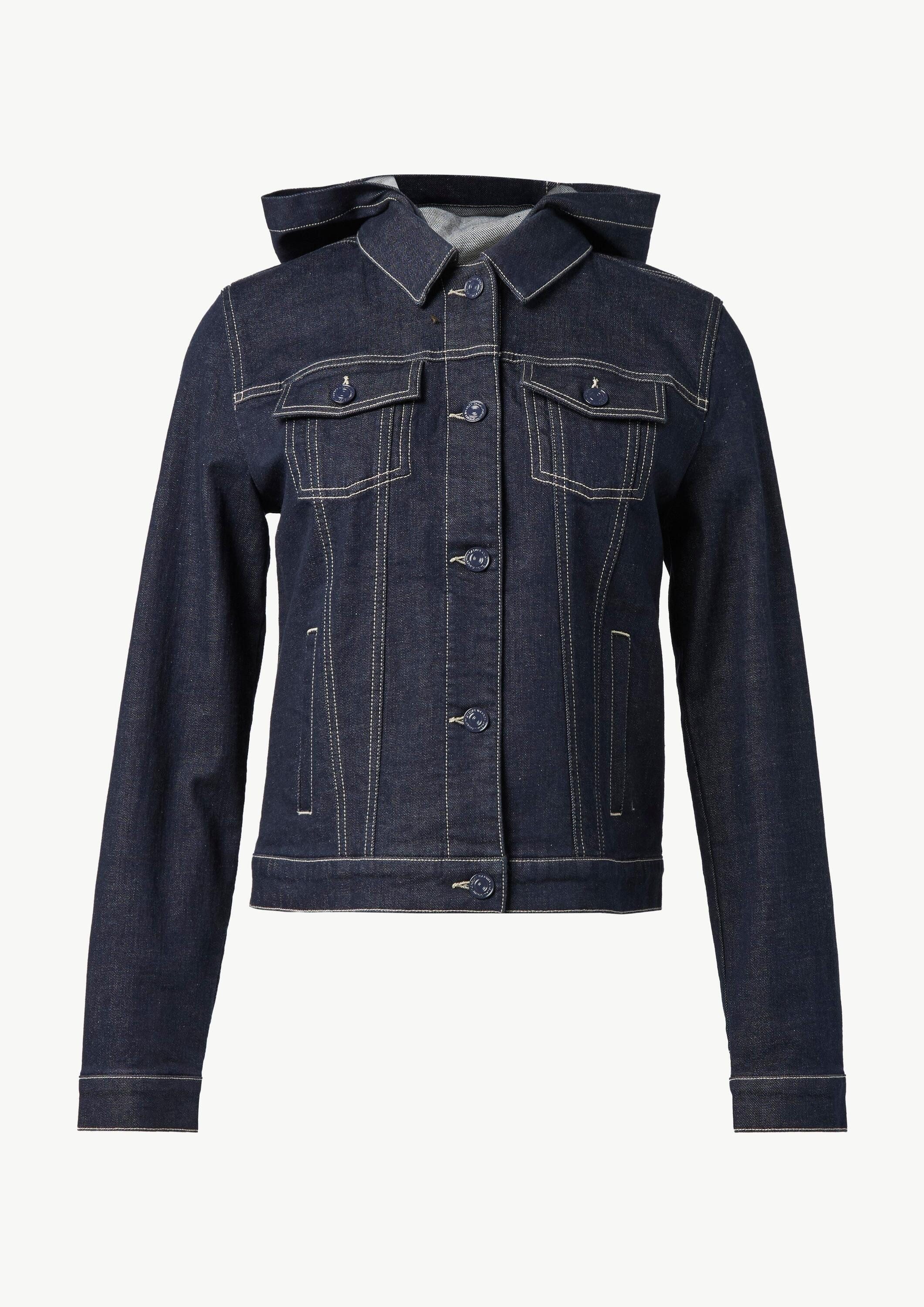 comma Funktionsjacke Indoor-Jacke Jeansjacke mit abnehmbarer Kapuze