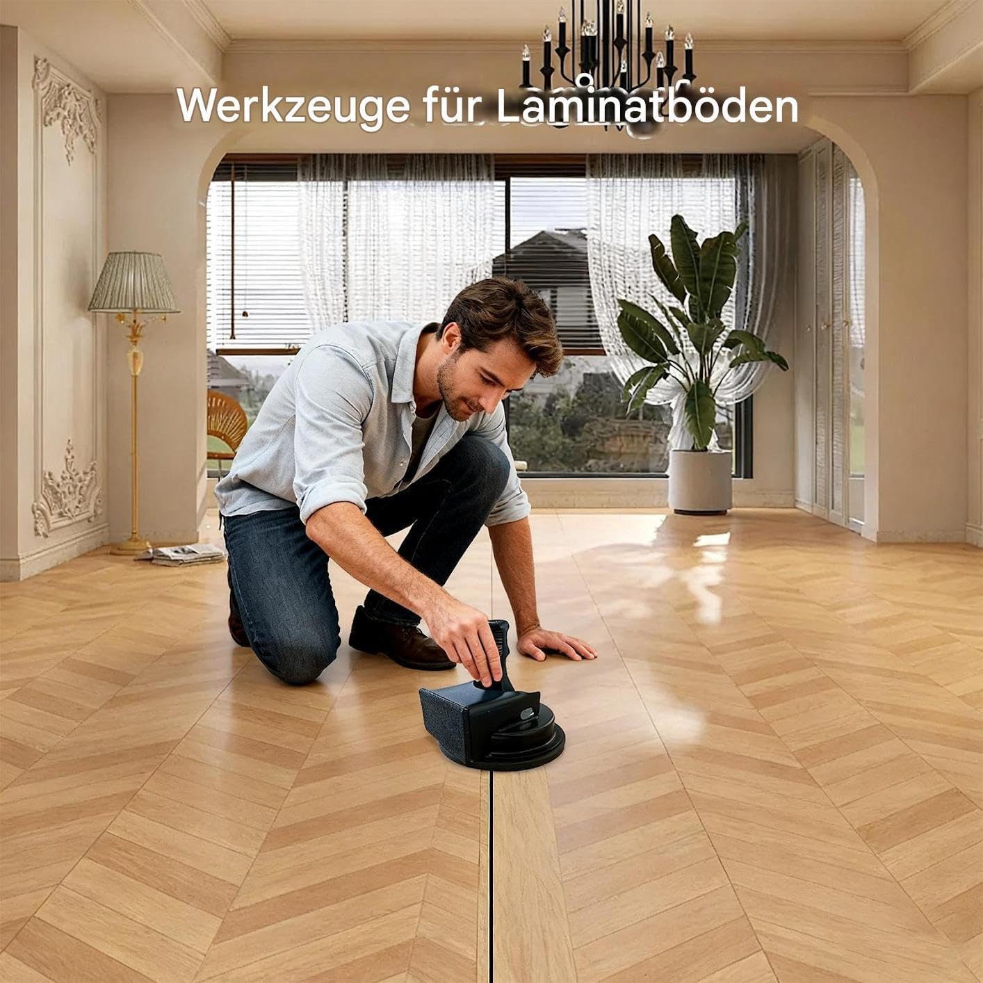 Zaewry Verlegeset Laminatboden Verlegungswerkzeug, Robuster Greifer Mit Saugnapf, (Diele Greifer Werkzeuge Für Holzböden), Für Pflastersteine Fliesen Badezimmer Wohnzimmer Schlafzimmer Zimmere