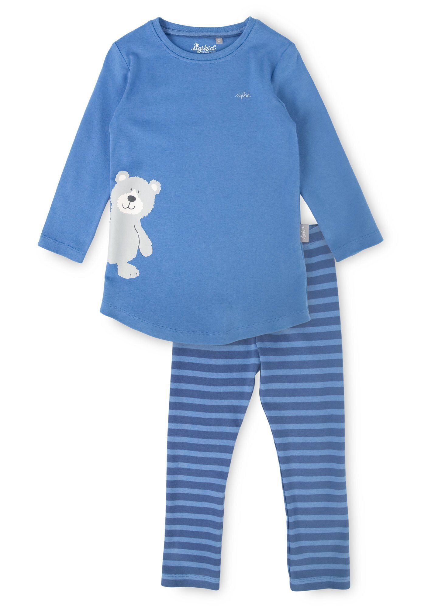 Sigikid Pyjama Kinder Nachtwäsche Pyjama, Bio-Baumwolle (2 tlg) blau