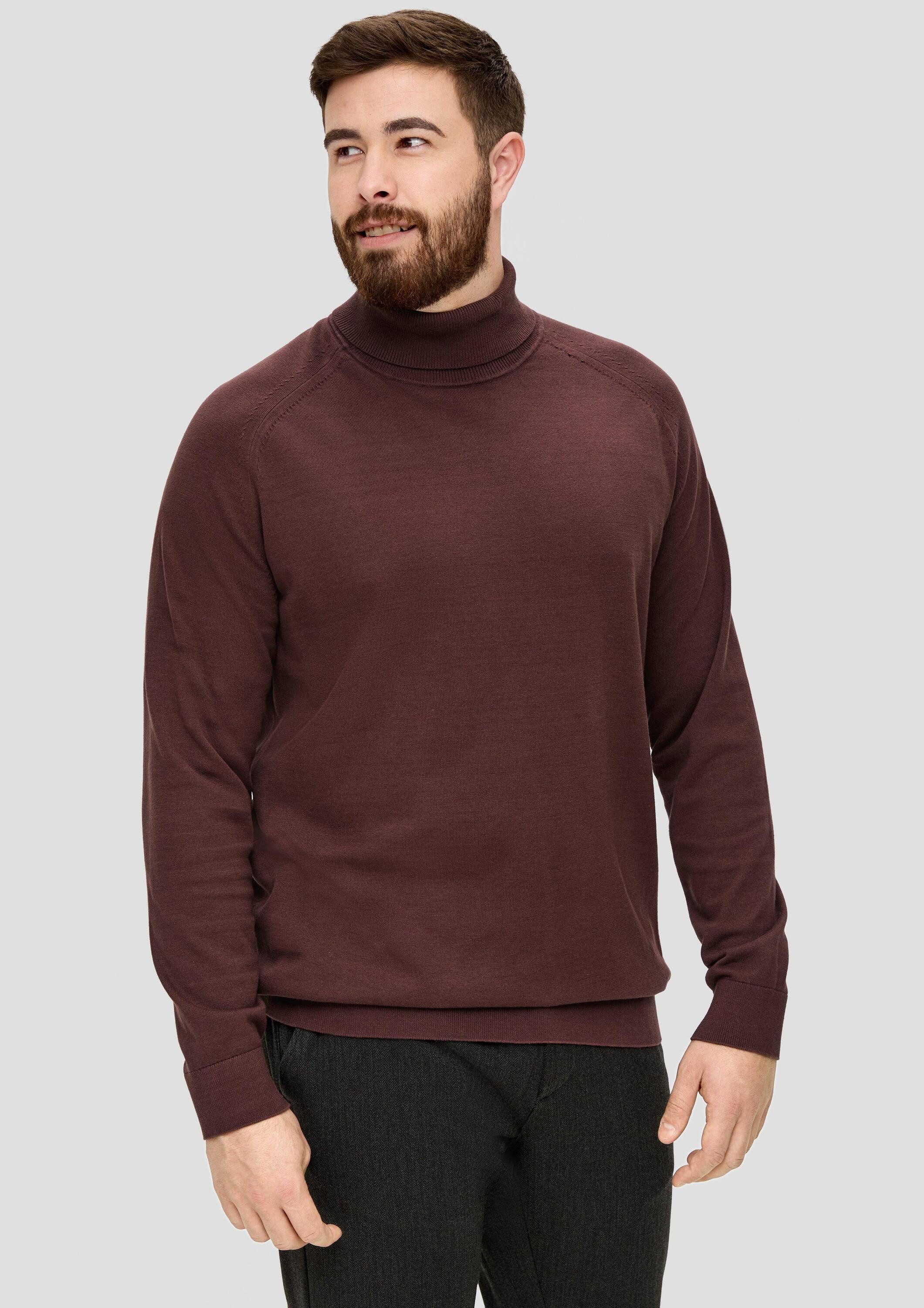 s.Oliver Longpullover Strickpullover Rollkragenpullover aus Baumwolle