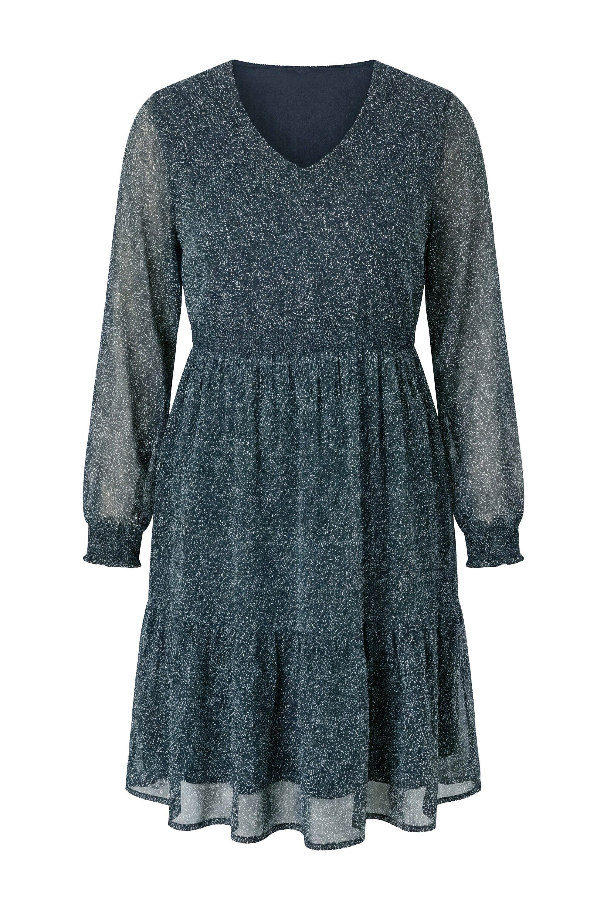 Maxikleid Midikleid A-Line doppellagig Minimal-Muster