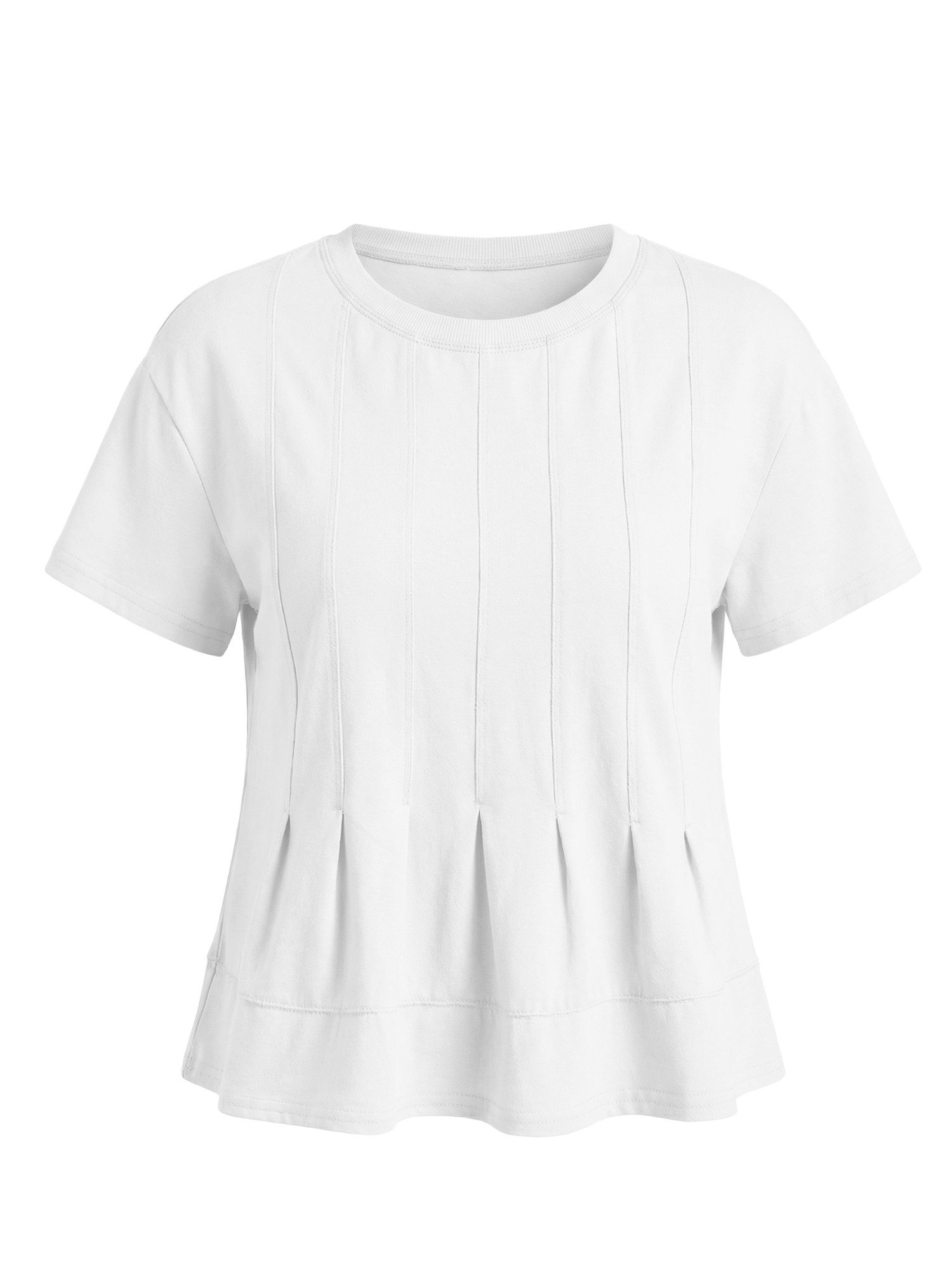 T-Shirt Damen Babydoll Tops mit Schößchen und Falten