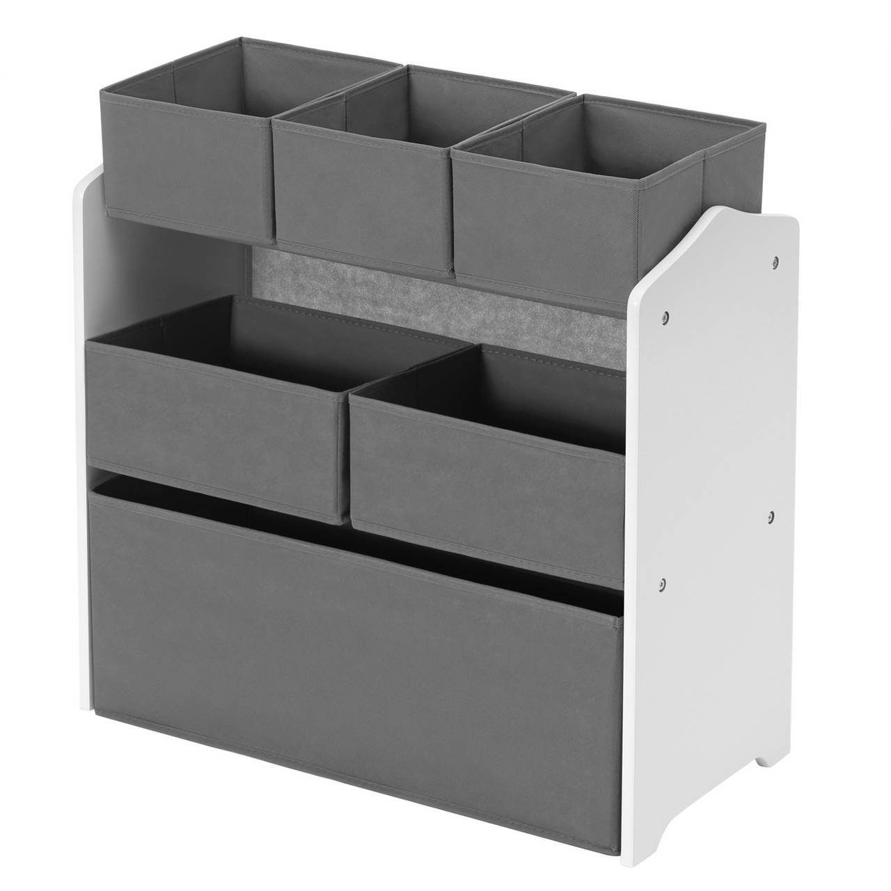 MDF Vliesstoff, Kinderregal, 1-tlg., Weiß+Grau aus Aufbewahrungsboxen EUGAD