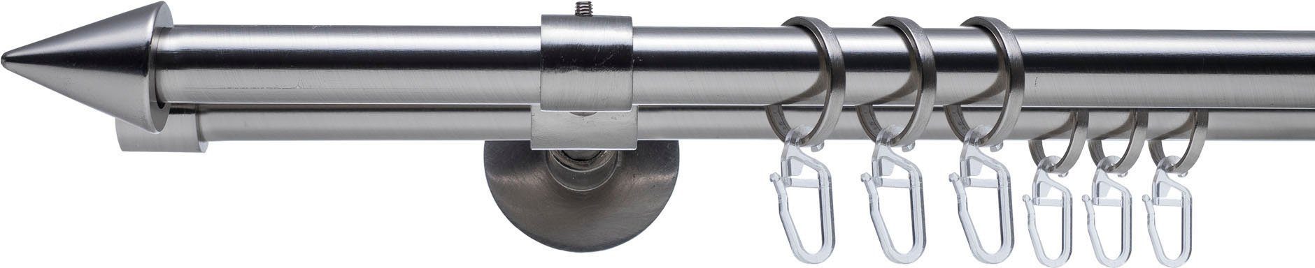 Liedeco Gardinenstange Stilgarnitur, Komplettgarnitur 16 m Kegel Set, Ø 16 mm, 2-läufig, Fixmaß, verschraubt, Eisen, Gardinenstange Komplett