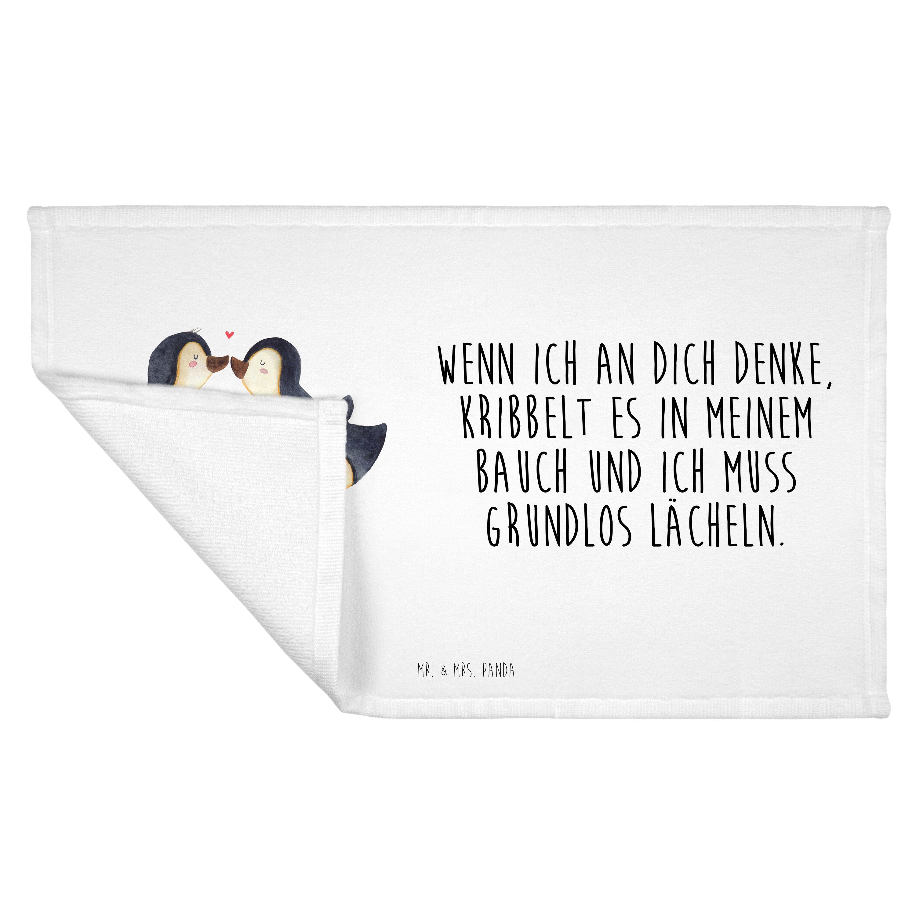 (1-St) Valentinstag, & Pinguine Weiß Kuss Handtuch Mrs. Geschenk Mr. Freundin, Geschenk, Panda - - für
