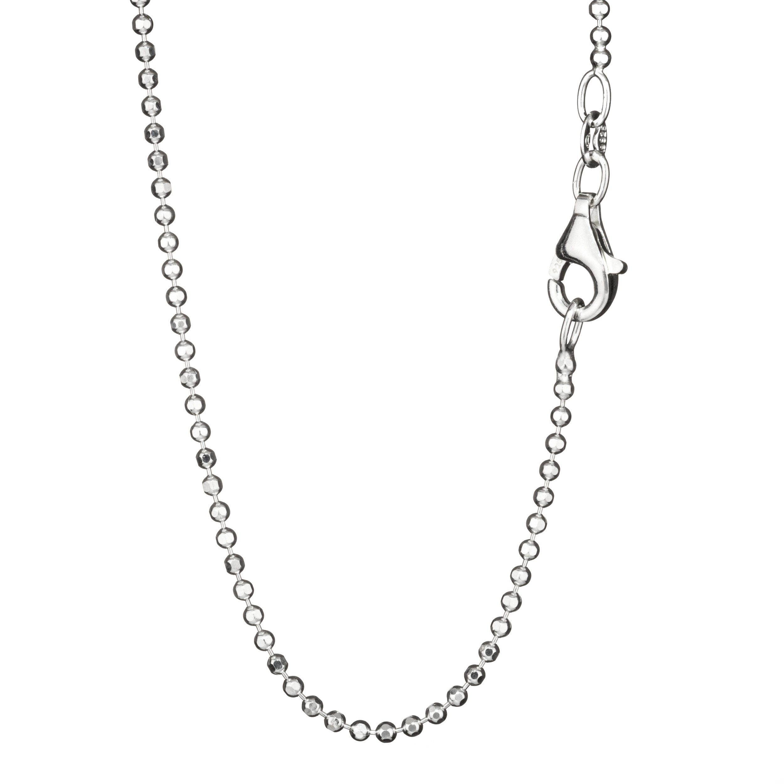 NKlaus Silberkette Collier 70cm Kugelkette diamantiert günstig online kaufen