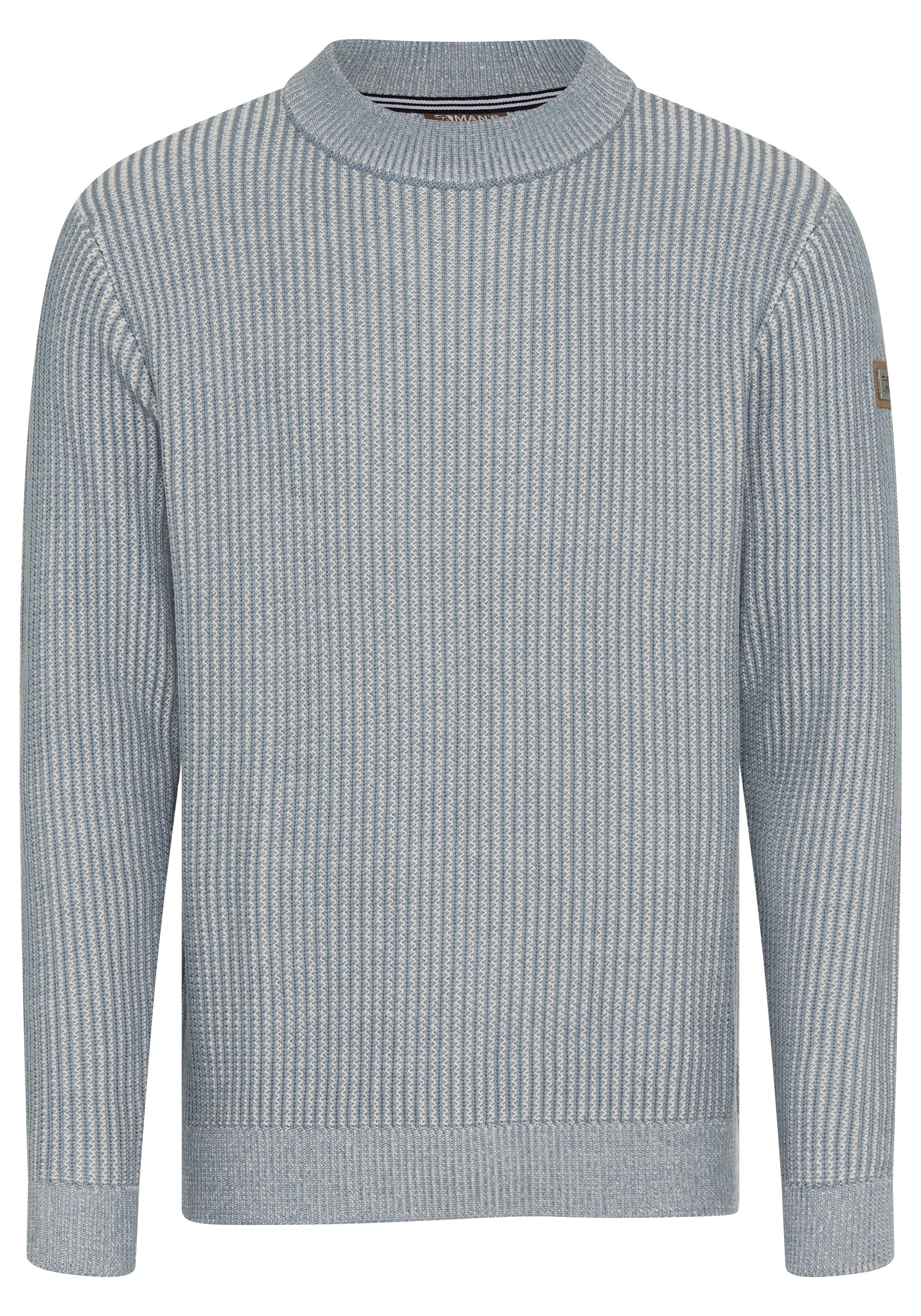 Man's World Stehkragenpullover Neue Kollektion! Highlight 2-farbiger Struktureffekt Strickmaterial, mit Rippbündchen am Ausschnitt, regular fit – Bild 5 von 5