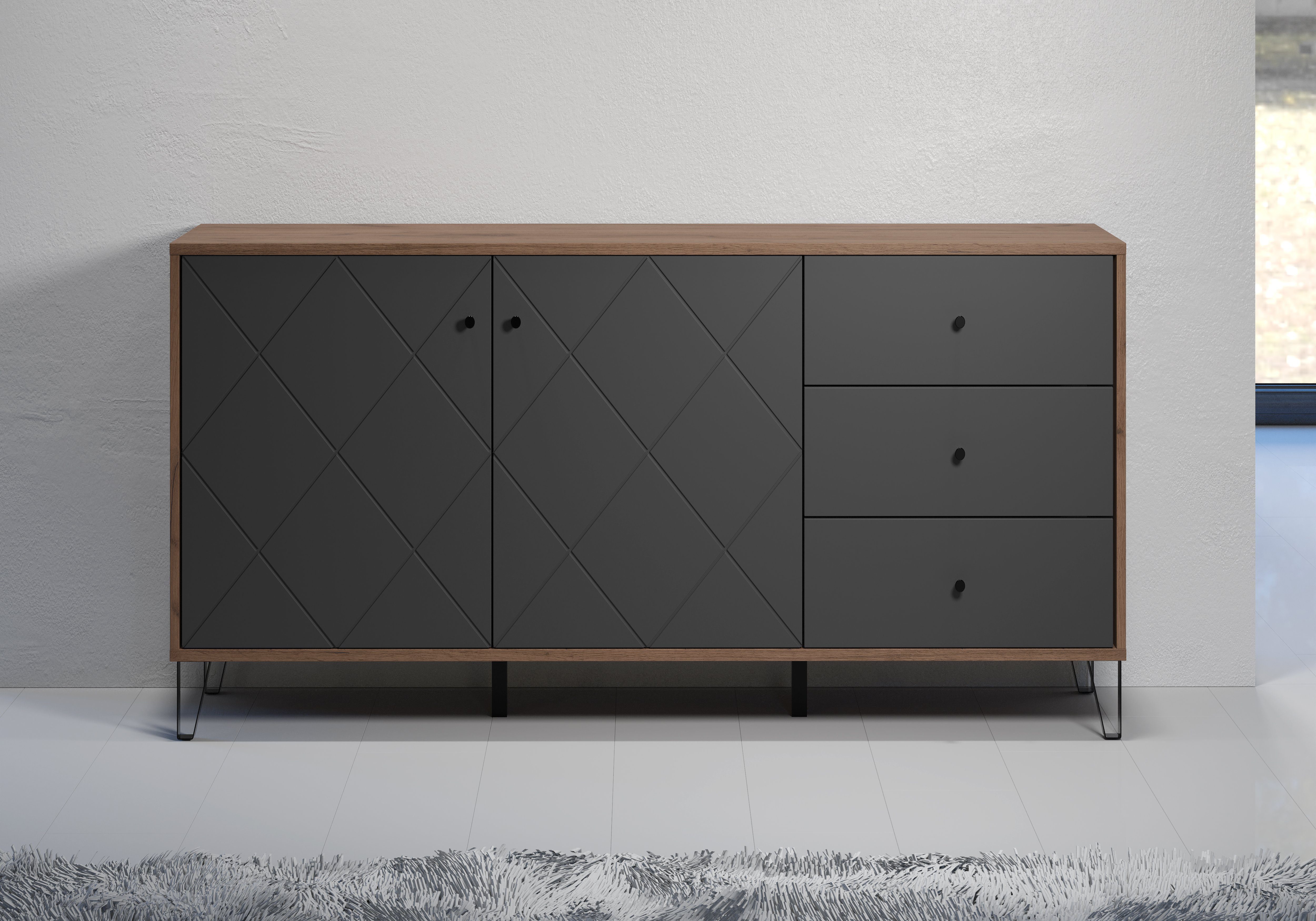 of St), Fronten, strukturierten Style Design (1 Molveno Places Sideboard Soft-Close mit außergewöhnliches