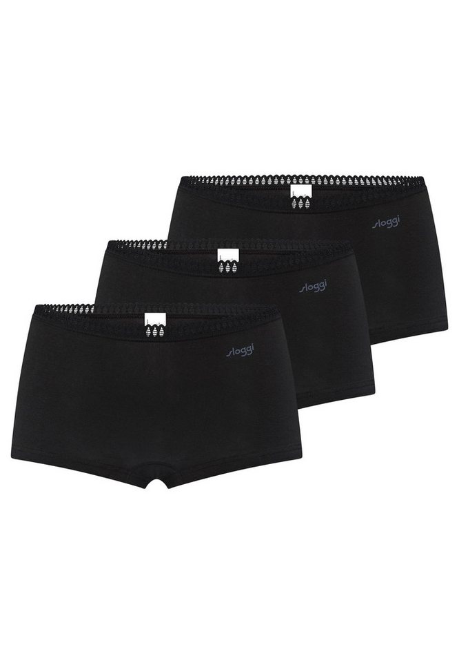 sloggi Panty 3er Pack GO Crush (Spar-Set, 3-St) Short Slip - Baumwolle - Atmungsaktiv - Komfortabel und atmungsaktiv