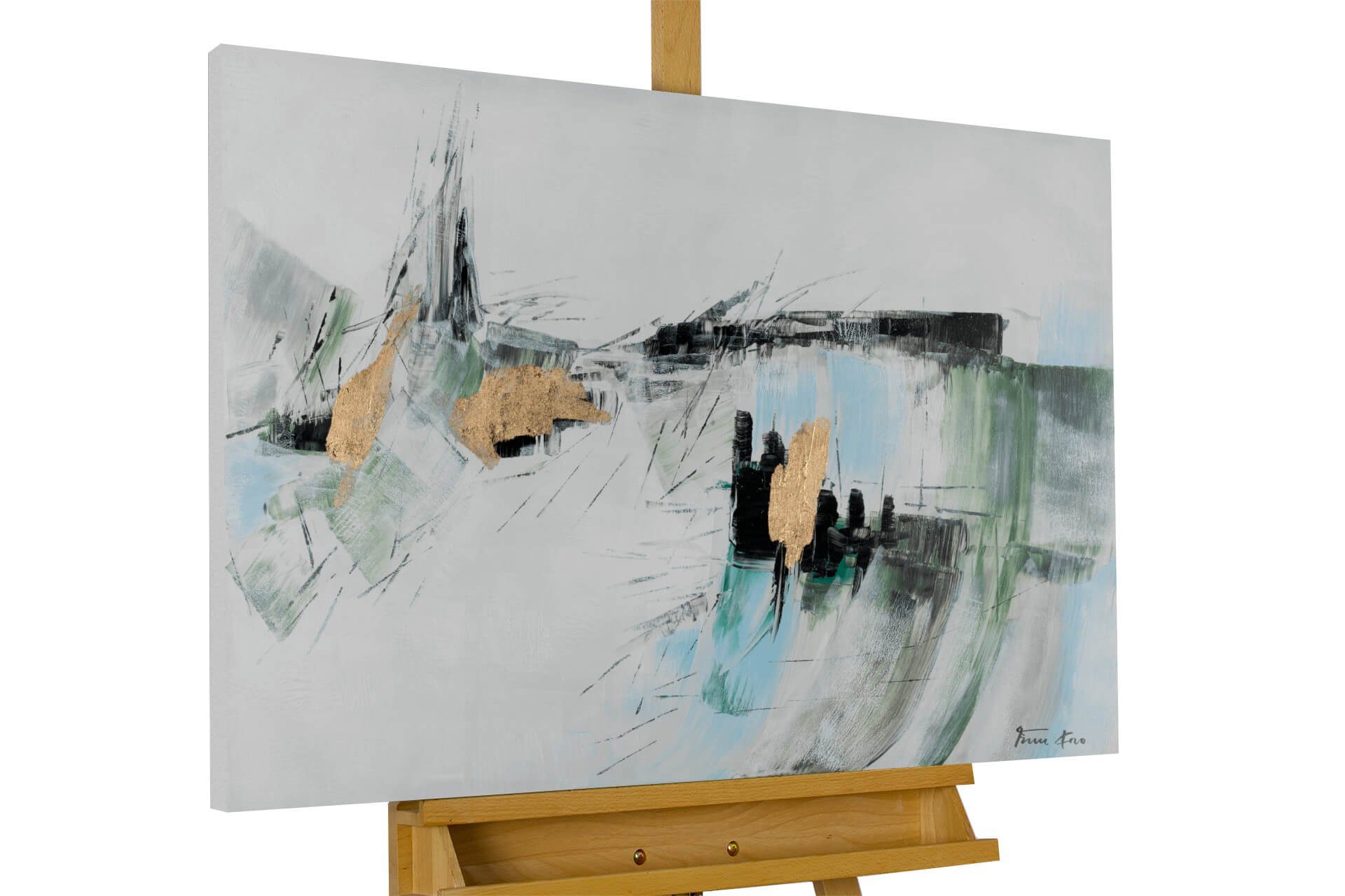 KUNSTLOFT Картина Abstractionist Landscape 100x75 cm, Leinwandbild 100% HANDGEMALT Wandbild Wohnzimmer