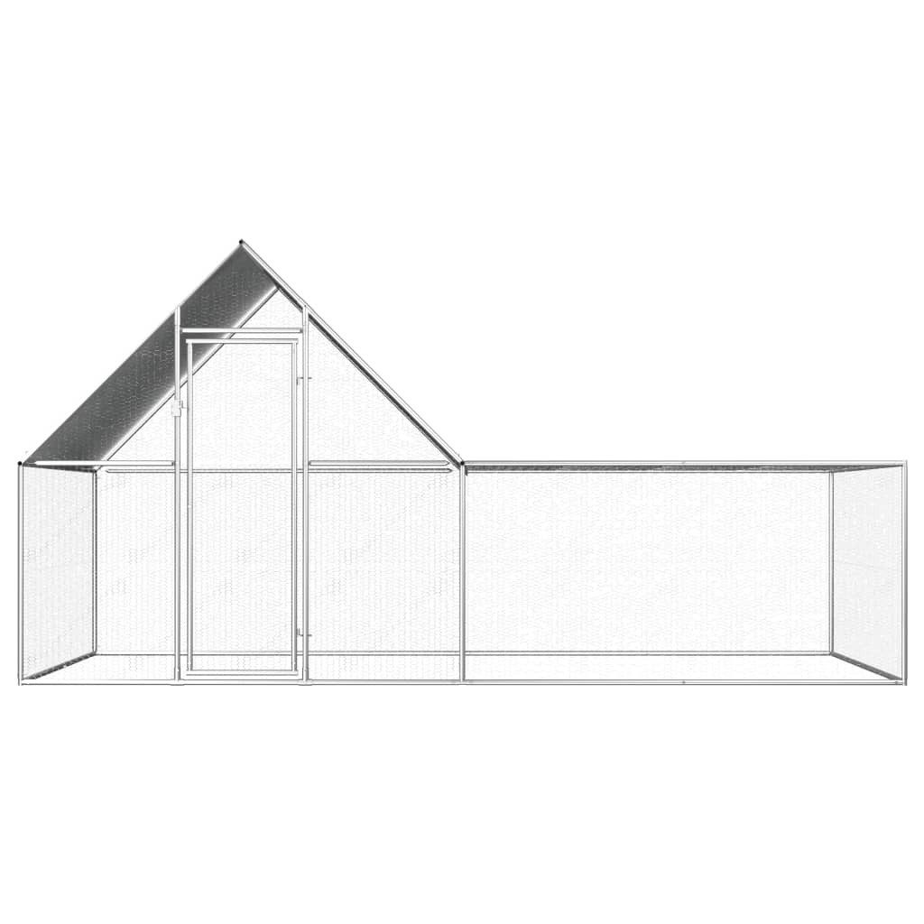 vidaXL Hühnerstall, Hühnerkäfig 4x2x2 m Verzinkter Stahl