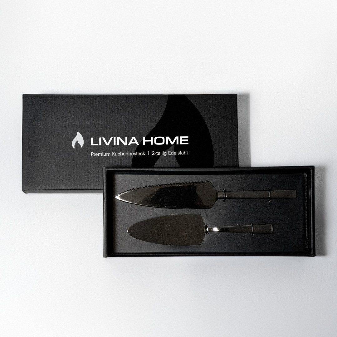 LIVINA HOME Tortenheber Premium Tortenheber + Tortenmesser, Edelstahl 18/10, Set 2-tlg., 18/10 Edelstahl, Rostfrei, Spülmaschinengeeignet, Valentinstag Sale!