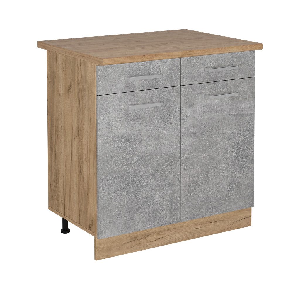Vicco Unterschrank R-Line, Beton/Goldkraft Eiche, 80 günstig online kaufen
