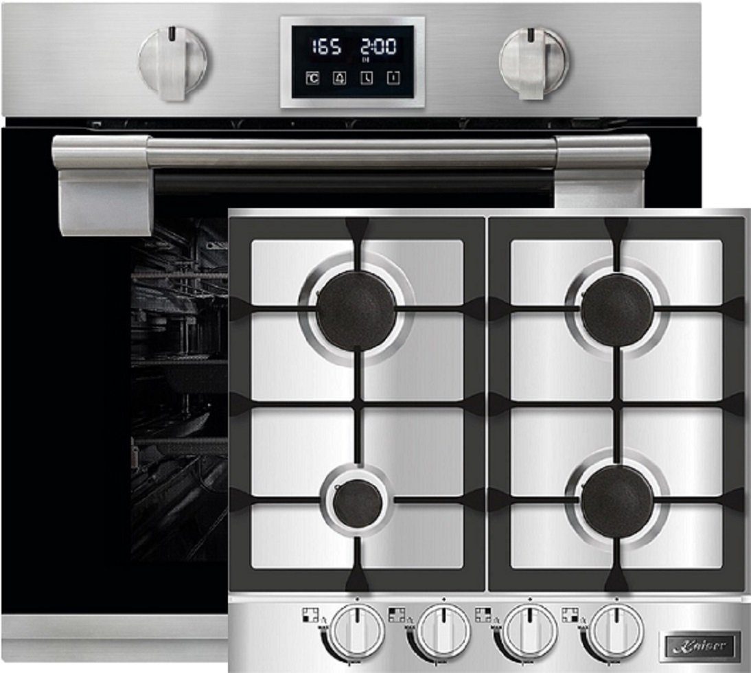 Kaiser Küchengeräte Backofen-Set Herd Set Autark Einbaubackofen 79L,11 Funktionen + Gaskochfeld 60 cm, 4 Gasbrenner EH 6337+KG 6357., mit 1-fach-Teleskopauszug, Pyrolyse-Selbstreinigung