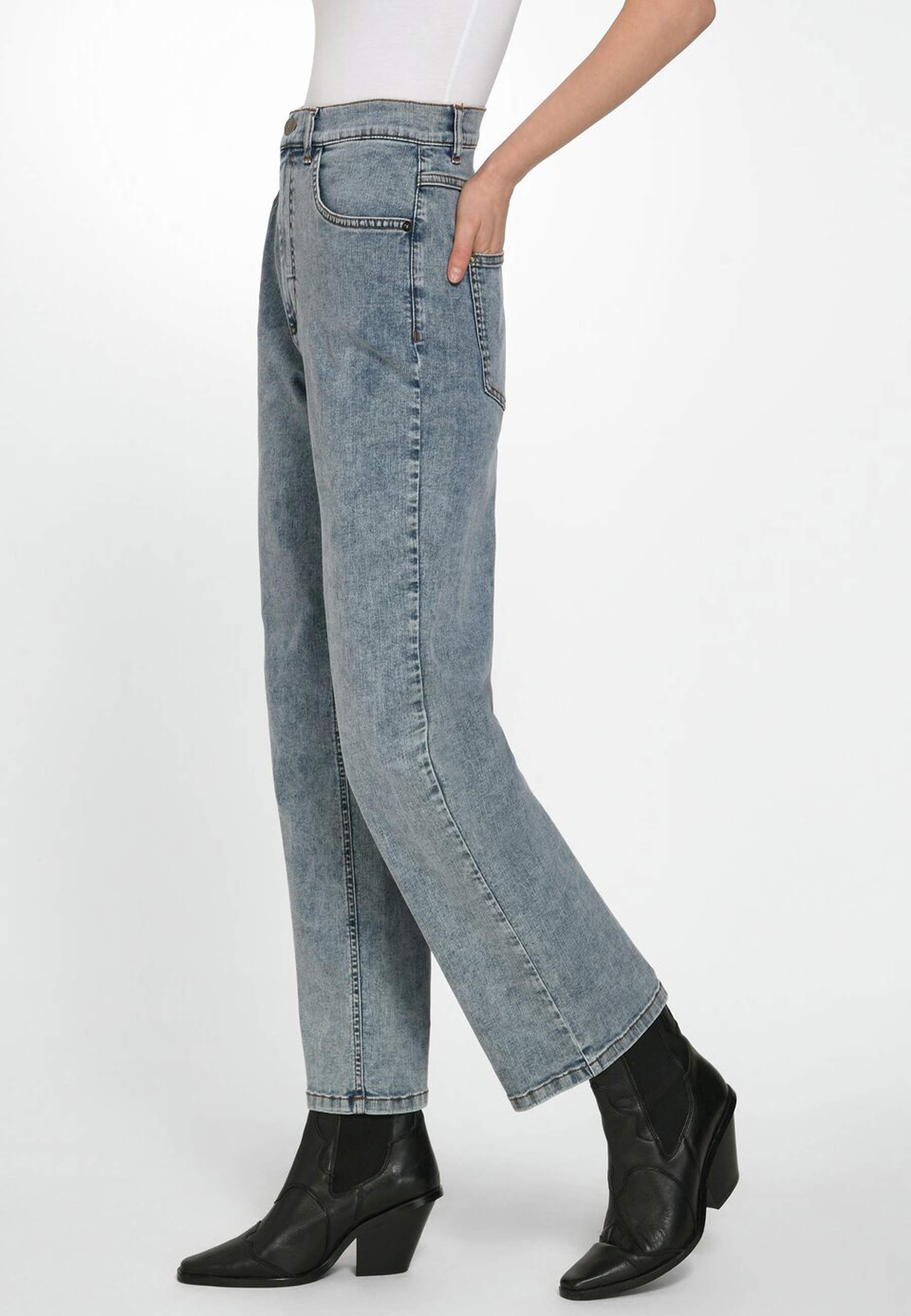 Cotton mit modernem London Design WALL 5-Pocket-Jeans hellblau