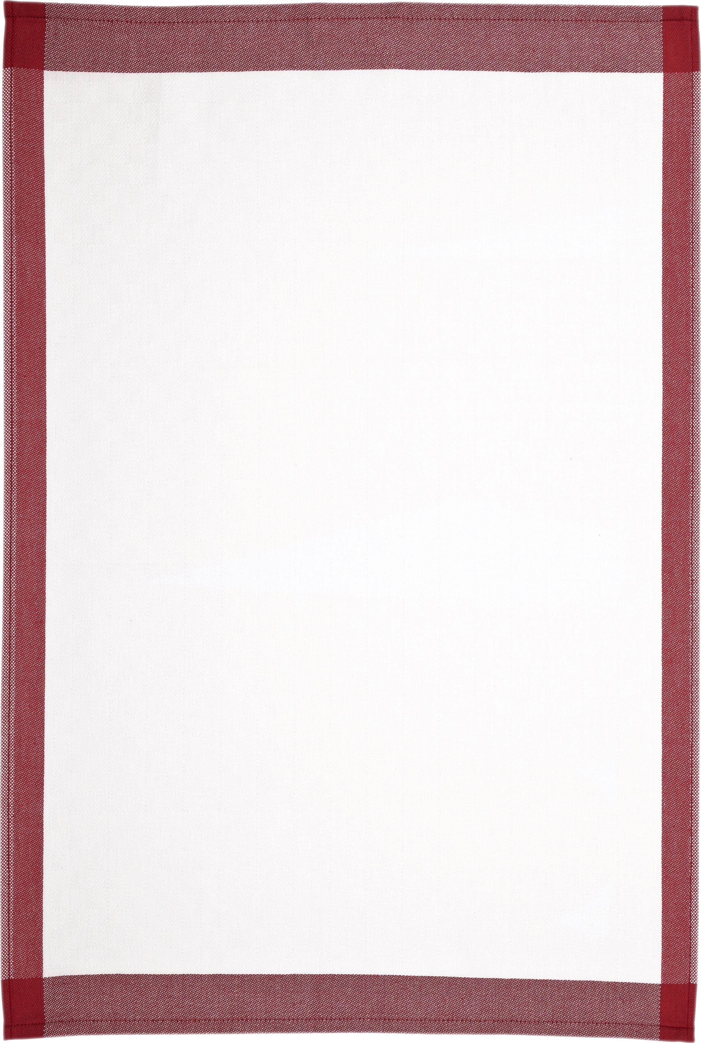 3x SUPERIOR, Geschirrtuch weinrot/weiß ROSS 3-tlg., Geschirrtuch (Set, 50x70 cm)