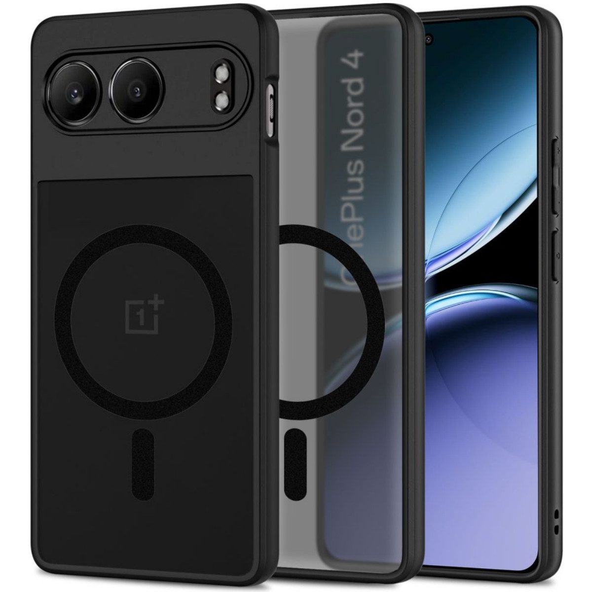 TECH PROTECT Handyhülle MagMat Schutzcase mit Magnetfunktion Kompatibel mit OnePlus Nord 4 6,74, Mattschwarzes Schutzcase mit Magnetfunktion und griffiger Oberfläche
