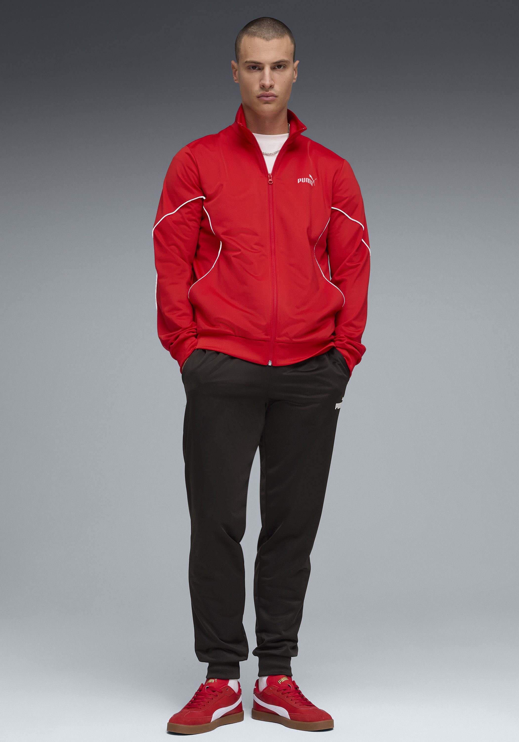 PUMA Trainingsanzug POLY PIPING SUIT (2-tlg), für Erwachsene, Regular Fit, günstig online kaufen