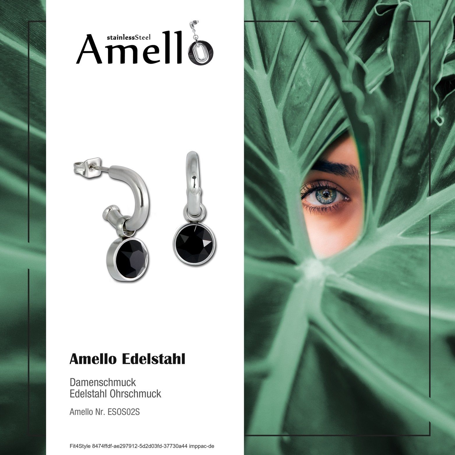 Amello Paar Creolen Amello Ohrringe Edelstahl Creolen schwarz (Creolen), Da günstig online kaufen