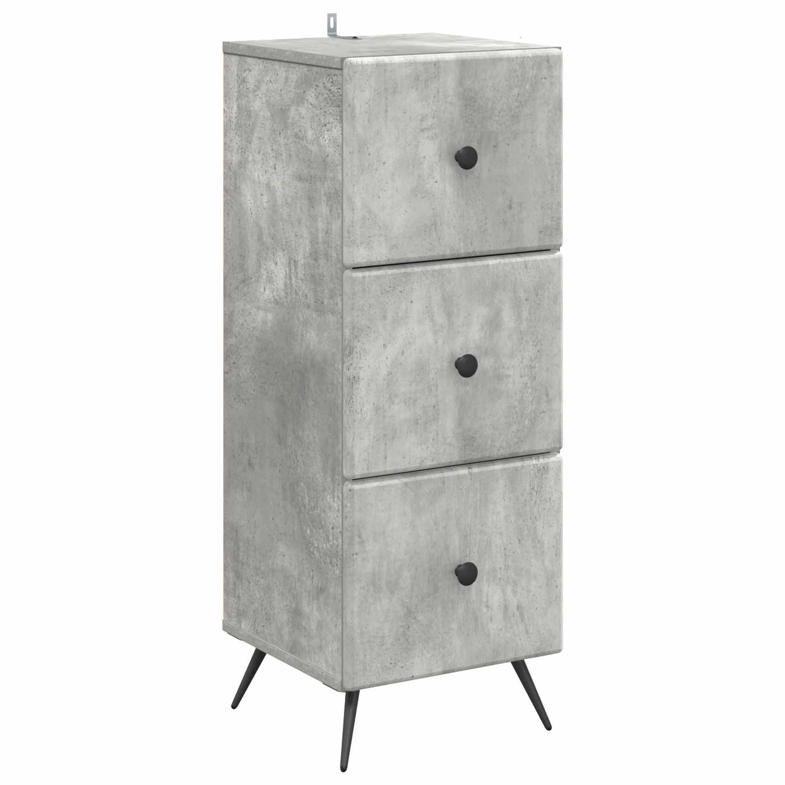 vidaXL Schranksystem Schubladenschrank Betongrau 33 x 34,5 x 90 cm Holzwerkstoff (1-St)