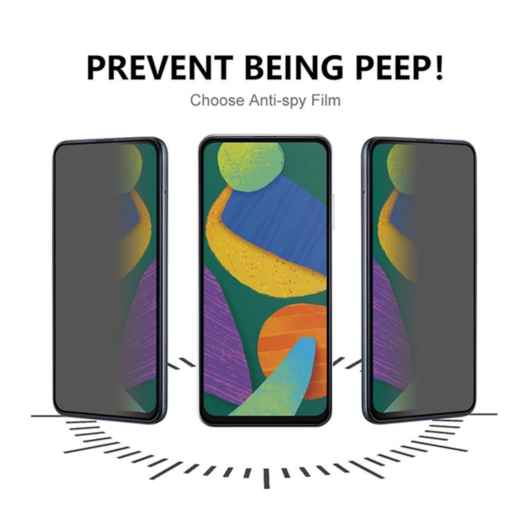 Wigento Displayschutzfolie 2 in 1 Privacy Hydrogel für Samsung Galaxy Z Flip8 5G Full Cover Set für Samsung Galaxy Z Flip8 5G, Privacy Schutz, 28 Grad Blickschu – Bild 3 von 4