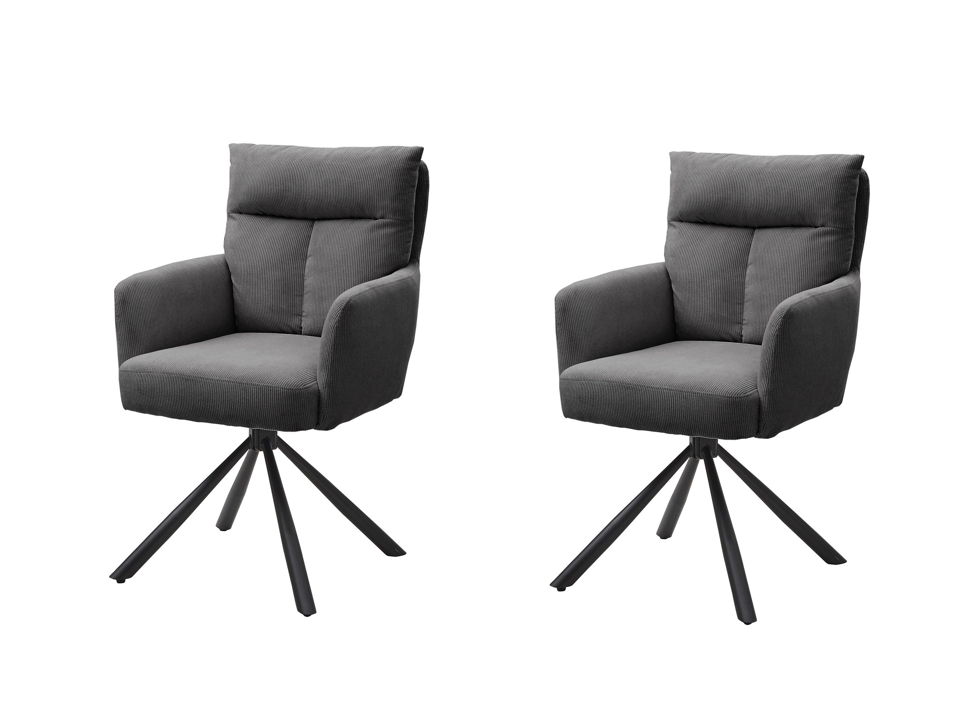 freiraum Armlehnstuhl Sofia (2er Set), (2er Set) in grau, Cordbezug - 60x93 günstig online kaufen