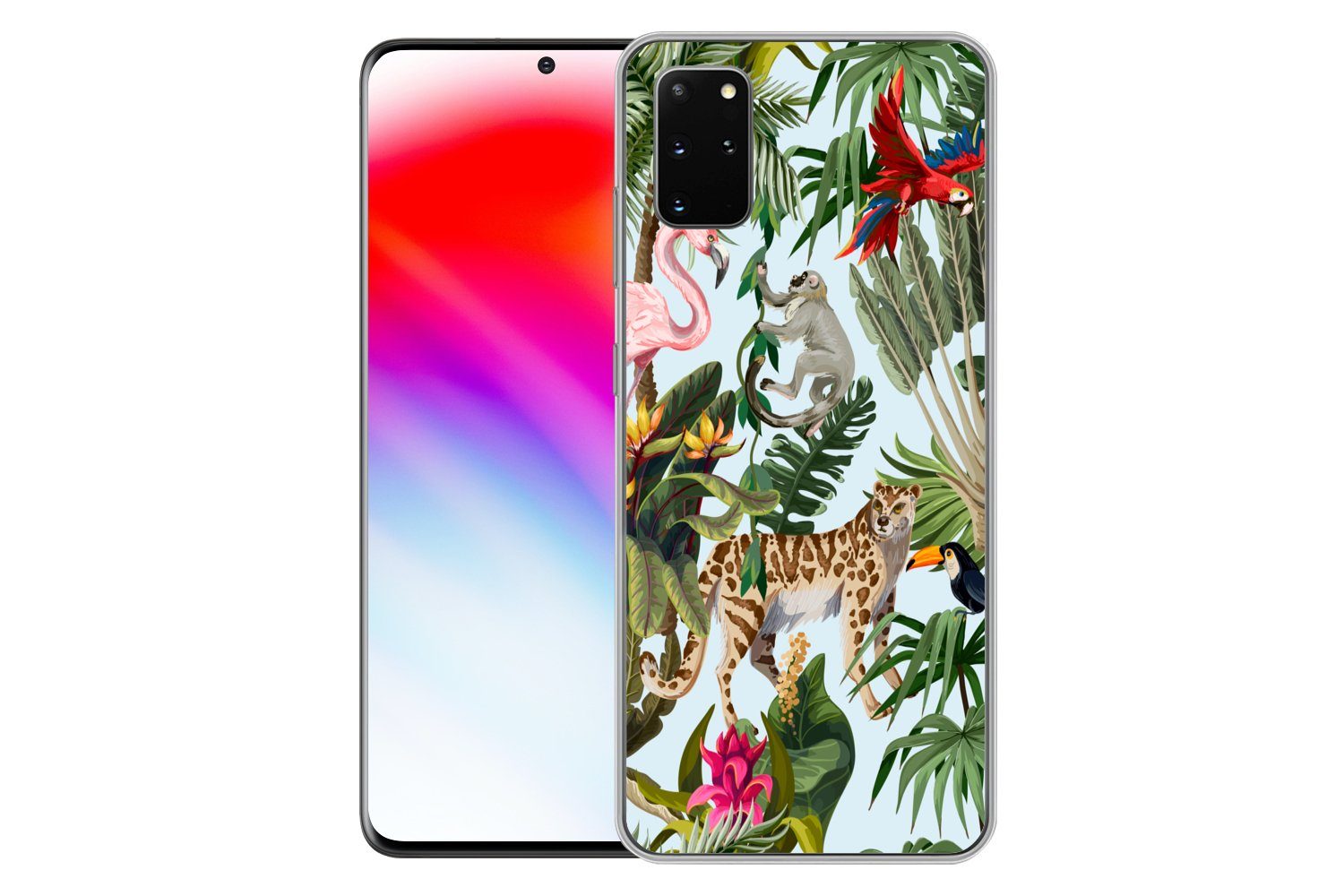 MuchoWow Handyhülle für Samsung Galaxy S20 Plus Dschungel - Tiere - Mädchen - Kinder - Jun, Phone Case, Silikon, Schutzhülle Dünn