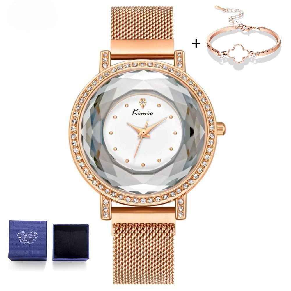 Tidy Quarzuhr KIMIO Damenuhr Weiß Set – Roségold mit Armband und Geschenksc günstig online kaufen