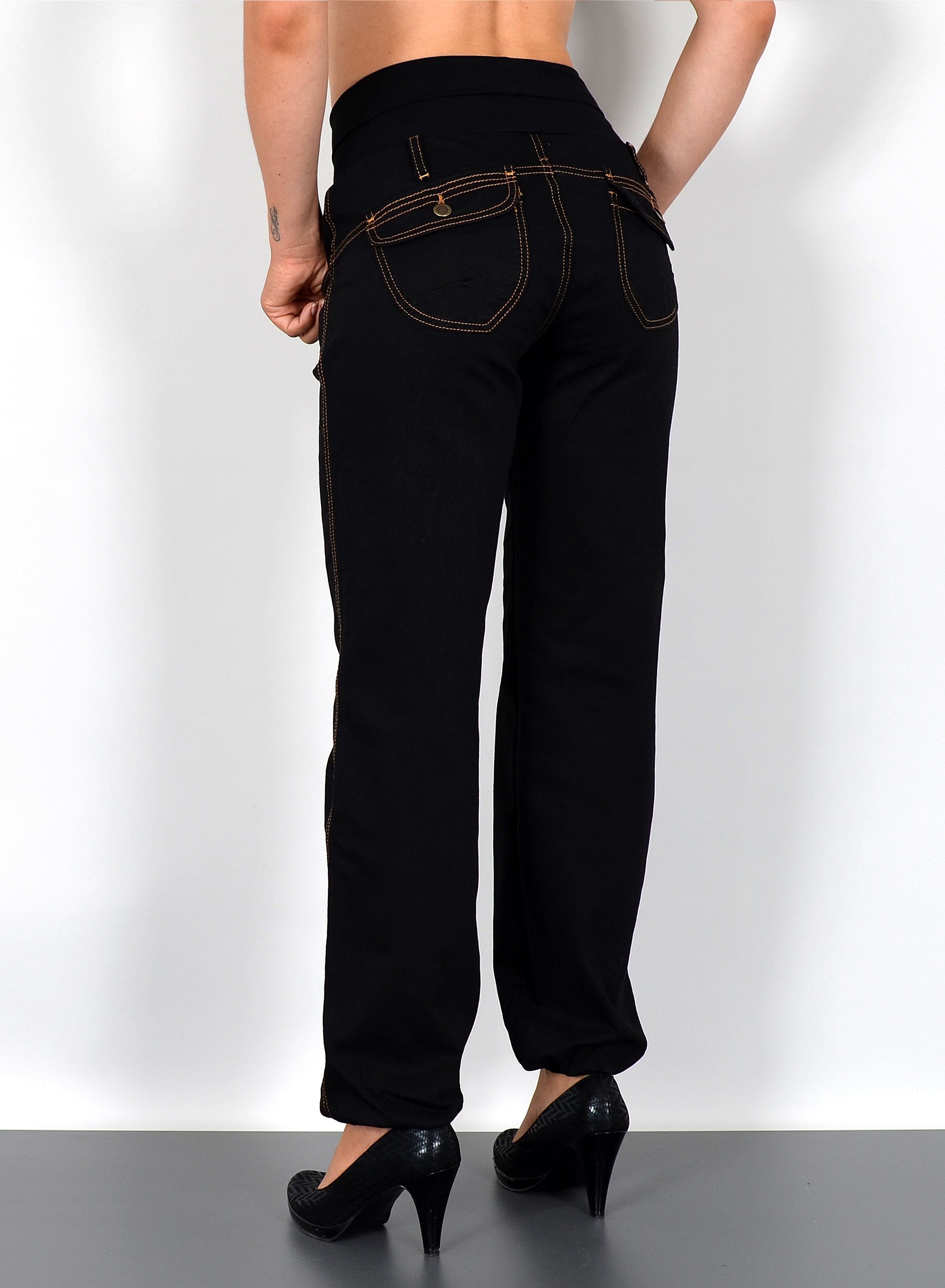 ESRA Pumphose Damen Jeanshose Pumphose hohe Leibhöhe Baggy Jeans High Waist J132 Damen Jeans Haremshose High Waist Damen Pumphose Boyfriend Jeans Baggy