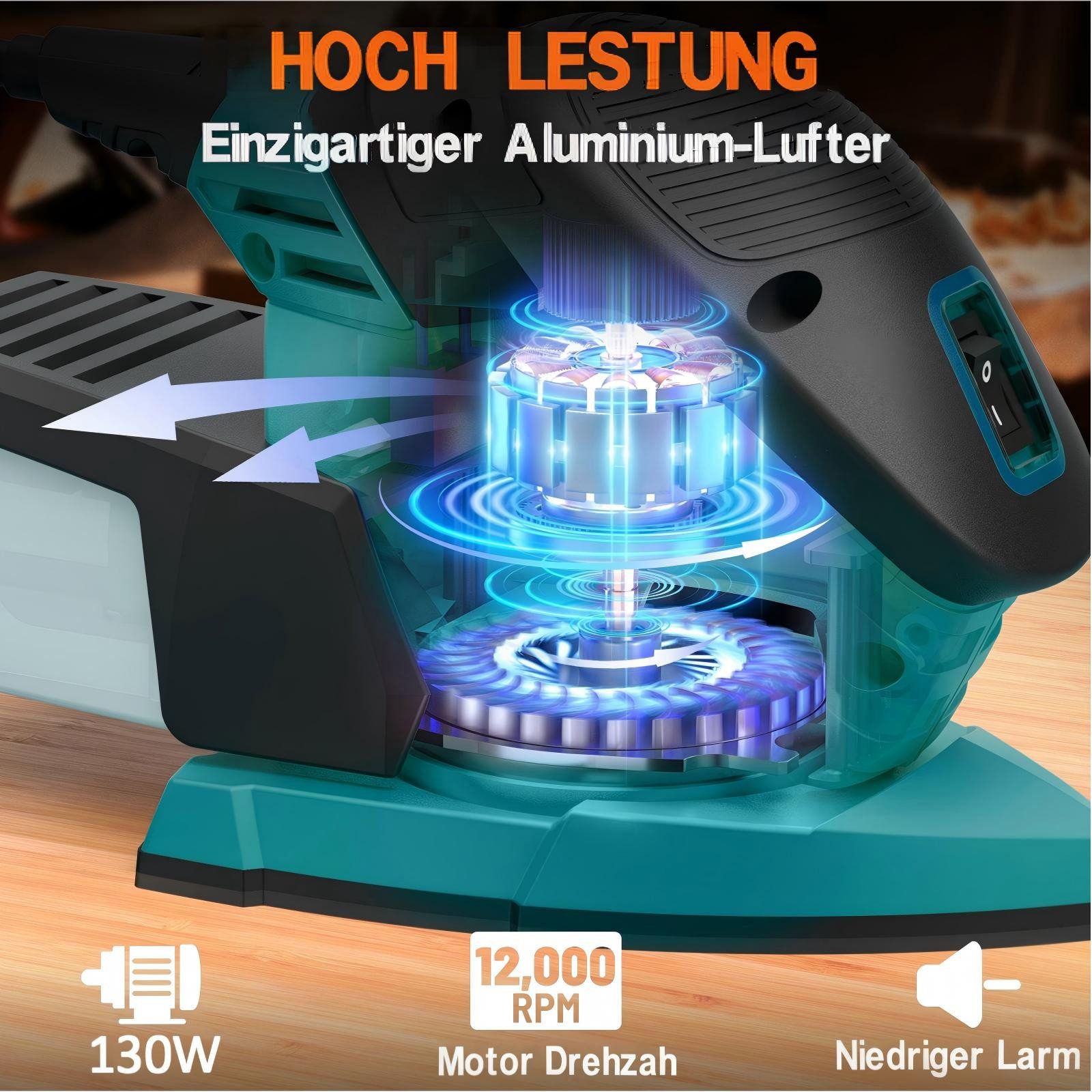 DOVAMAN Deltaschleifer L5 APEX Deltaschleifer, 130 W, 12000 RPM, Staubabsaugung, max. 12000 U/min, kompakt für Holz, Metall & Ecken