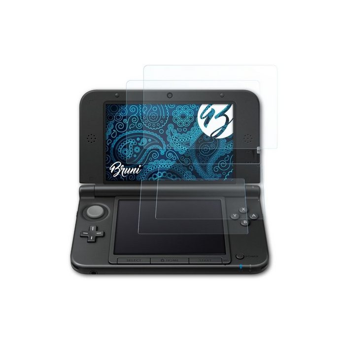 Bruni Schutzfolie Glasklare Displayschutzfolie für 3DS XL 2012 (2er Set) praktisch unsichtbar
