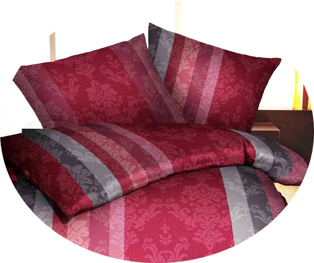 Kaeppel Bettwäsche 135x200cm Over Ornamente Paisley Rot Silber, Biber, 2 te günstig online kaufen