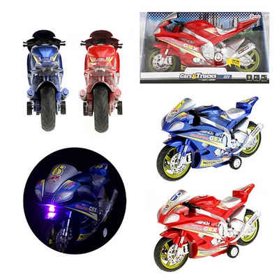 Toi-Toys Spielzeug-Motorrad Rennmotorrad mit Licht, Ton und Rückzug Funktion