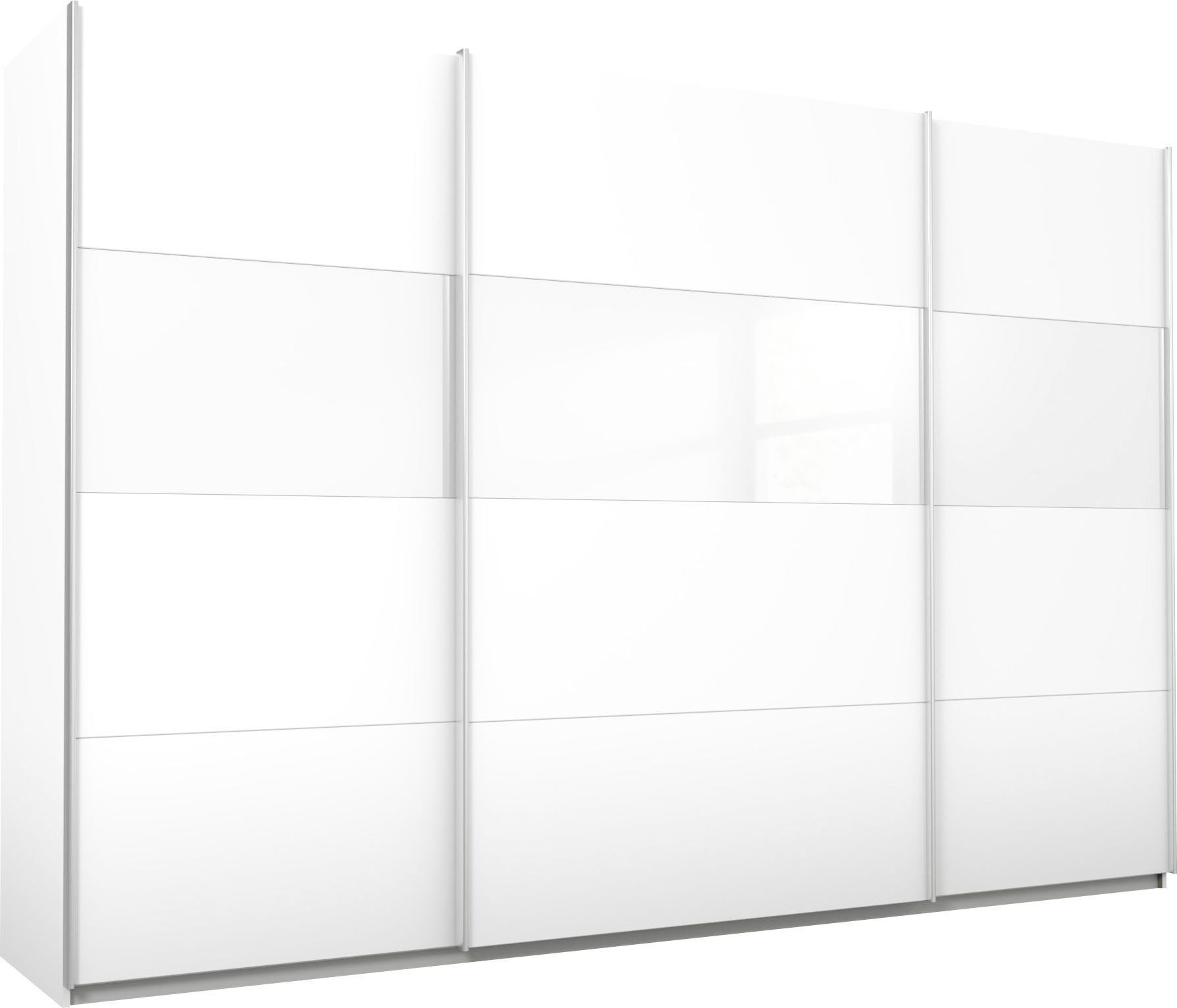 rauch Schwebetürenschrank Quadra Schrank Schlafzimmerschrank in vielen Breiten Kleiderschrank Garderobenschrank mit Glaselementen