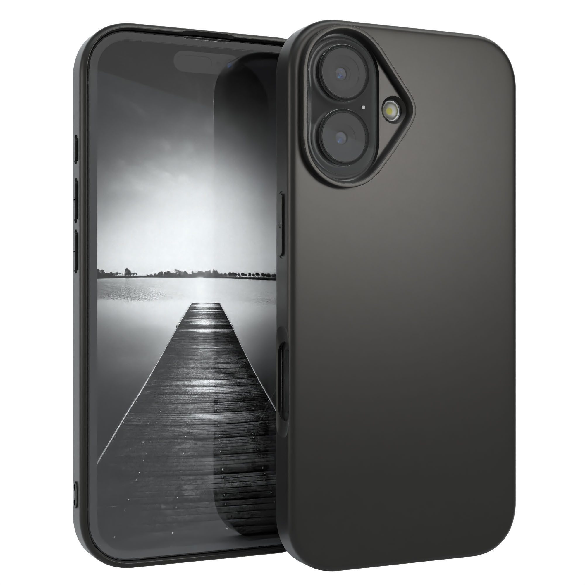 EAZY CASE Handyhülle Slimcover aus Silikon Solid Schwarz für Apple iPhone 17 Serie 6,3 Zoll, Hülle für Apple iPhone 17 Schwarzes Silikon Slim Case Solid Backcover