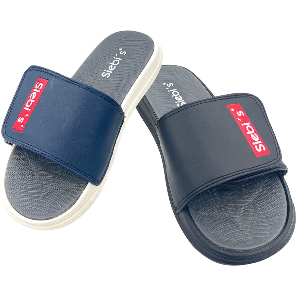 Siebi`s Siebi's SPA-Men Slides Pantoletten Badeschlappen mit Klettverschluss D Шльопанці