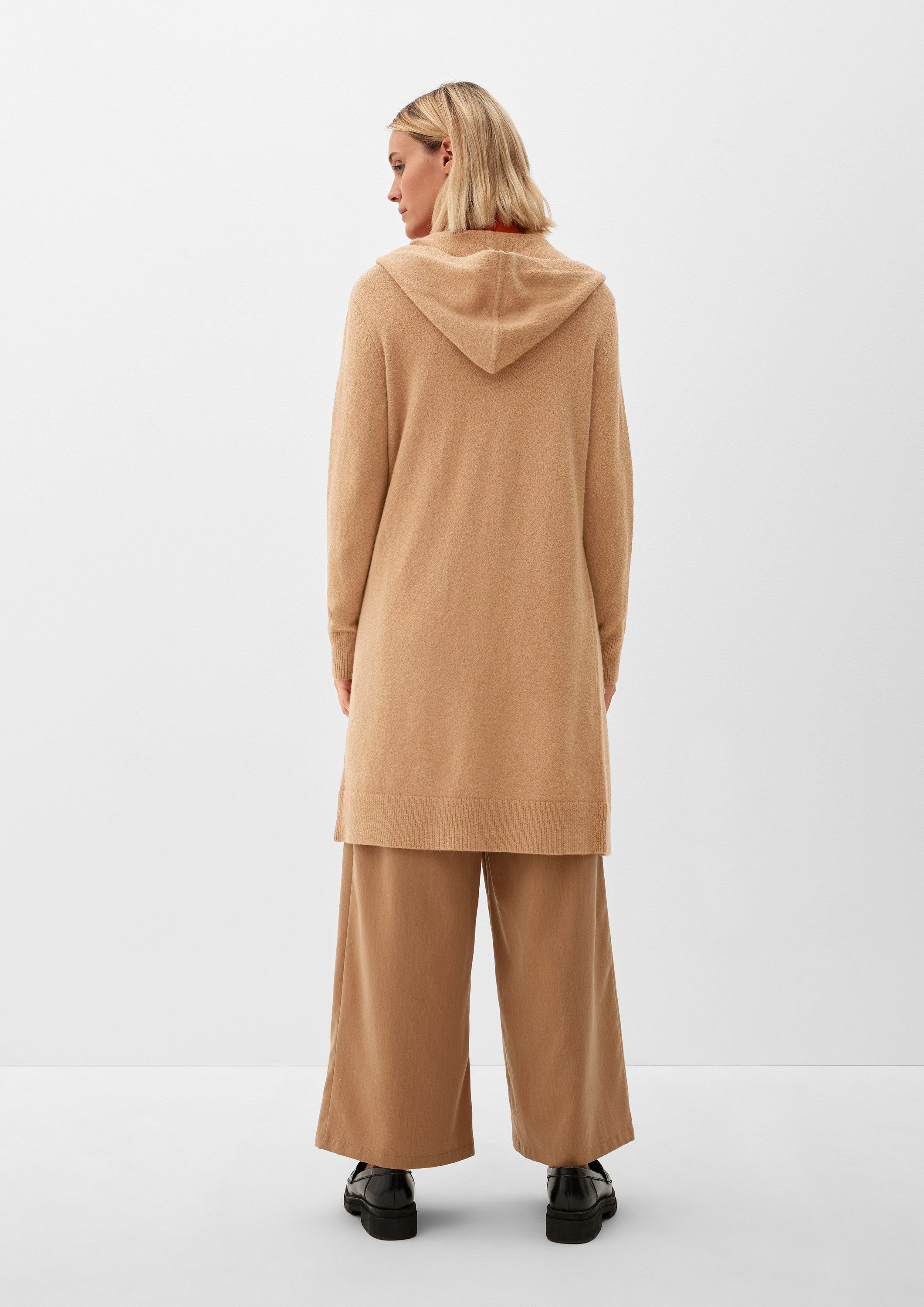 s.Oliver Cardigan Strickjacke Long-Cardigan mit Kapuze
