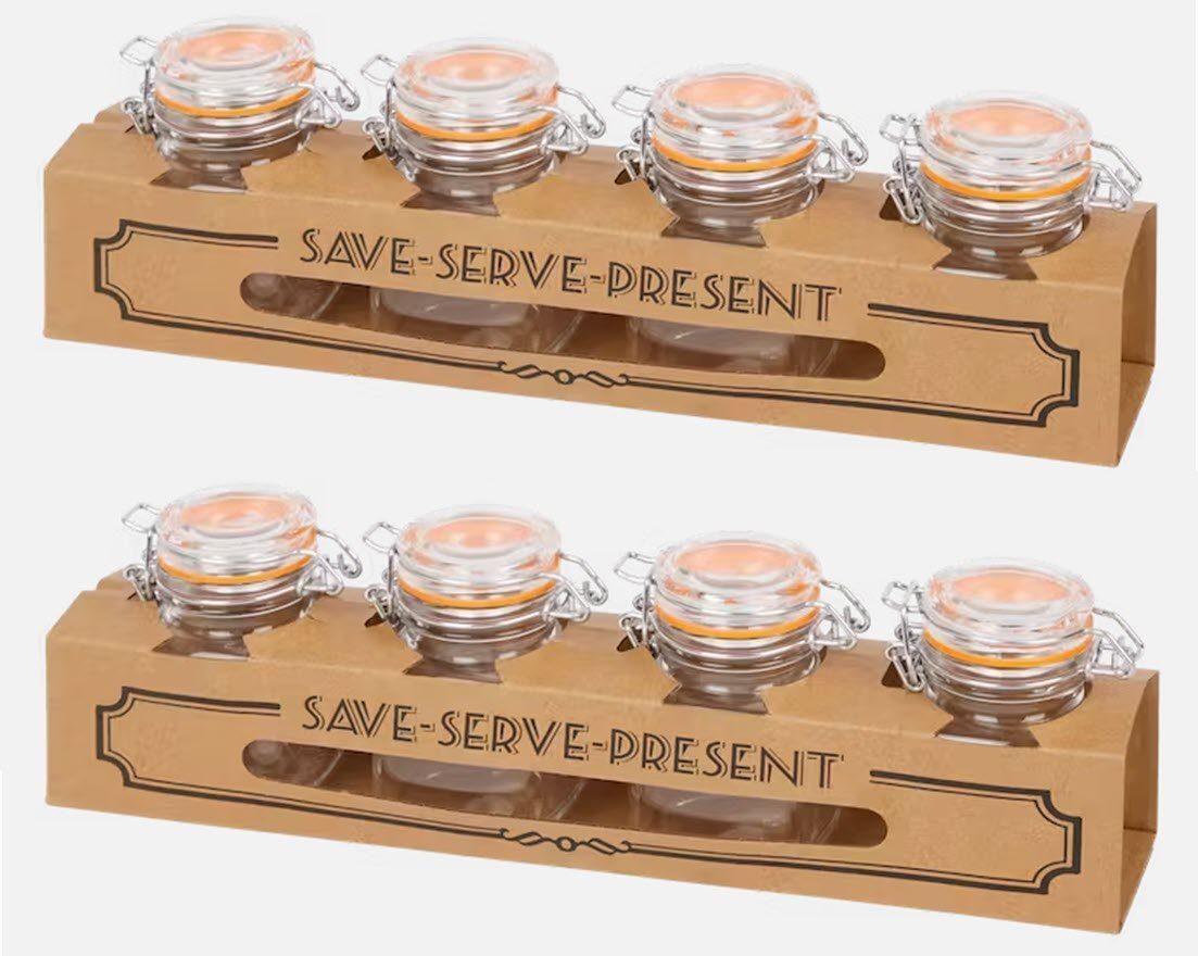 Vorratsglas Gewürze Vorratstöpfchen 8 Stück Glas 8 cm