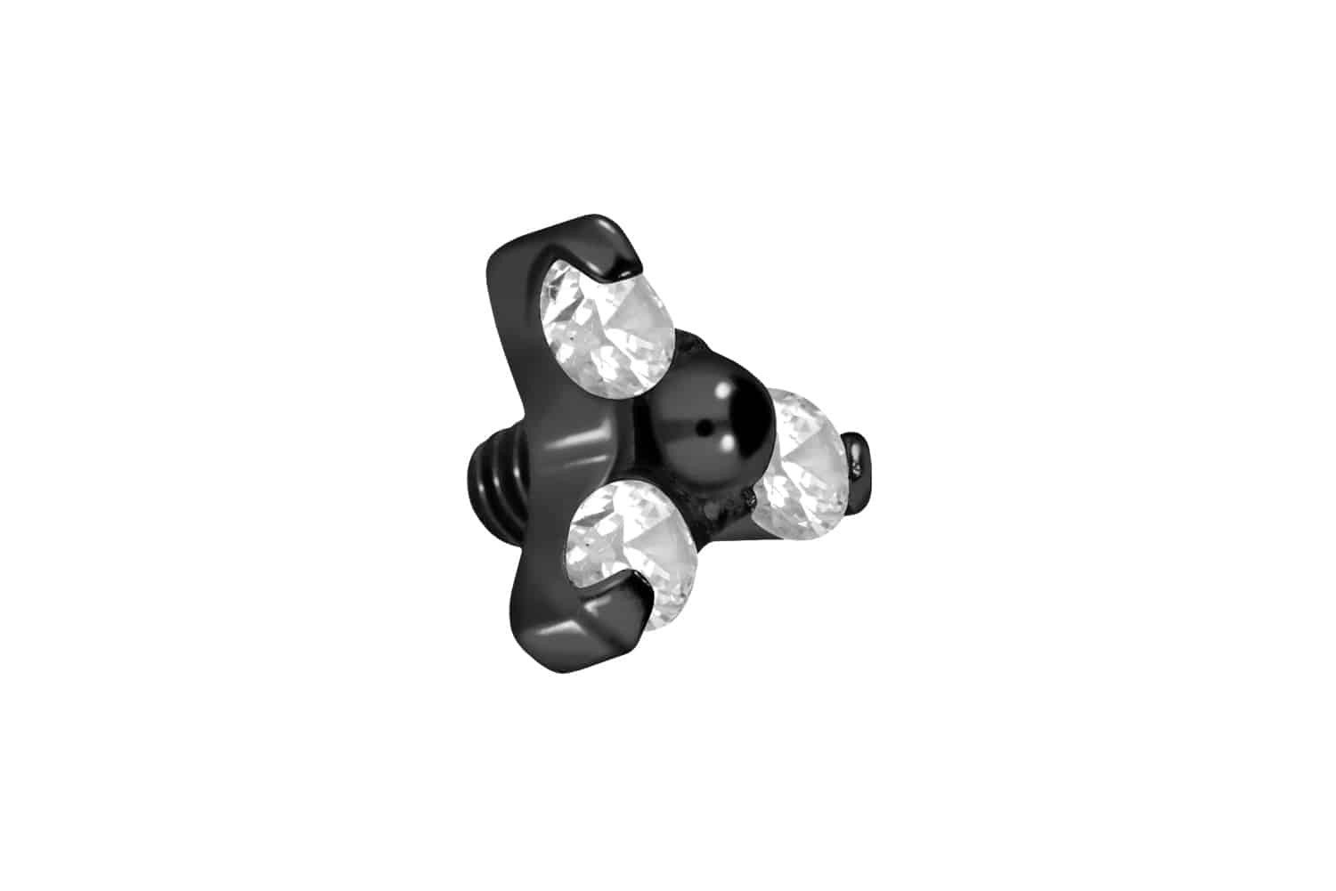 PIERCINGLINE Piercing-Set Titan Dermal Anchor Aufsatz KRISTALLBLUME (Schraub-Aufsätze, 1-tlg)