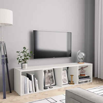 vidaXL Regal Bücherregal/TV-Schrank Weiß 143×30×36 cm, 1-tlg.