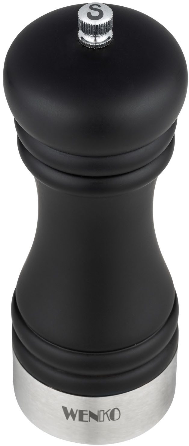 WENKO Salz-/Pfeffermühle Modell Sali manuell, (1 Stück), Salzmühle mit Handmahlwerk aus Keramik, ideal für BBQ und Grill