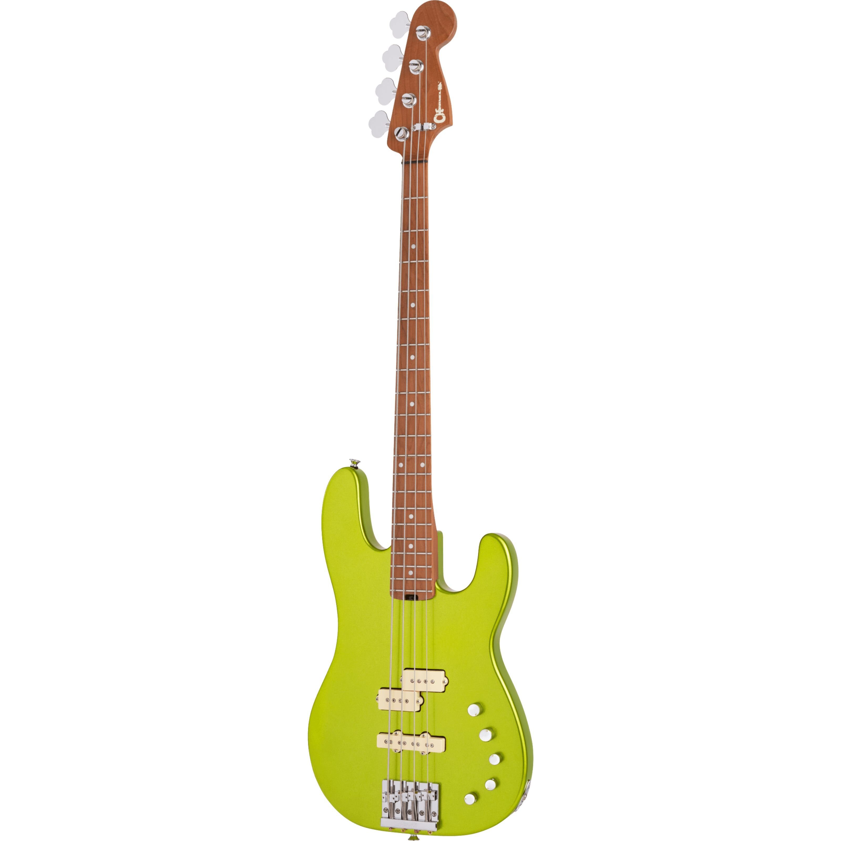 Dimas Lime PJ Spielzeug-Musikinstrument, E-Bass Pro-Mod CM Metallic San Bass IV - Green Charvel