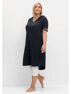 Sheego Shirtkleid Große Größen mit Kontrastdetails und längerem Rücken