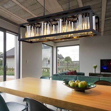 etc-shop LED-Hängeleuchte, Leuchtmittel nicht inklusive, Kristall Pendelleuchte Hängelampe Wohnzimmer modern Hängeleuchte