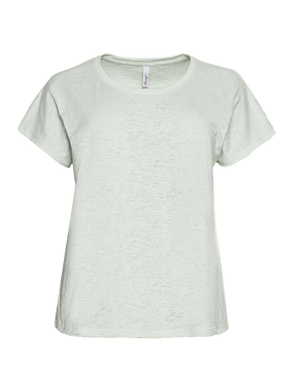 Ausbrennermuster, leicht T-Shirt blassaqua mit transparent Große Sheego Größen