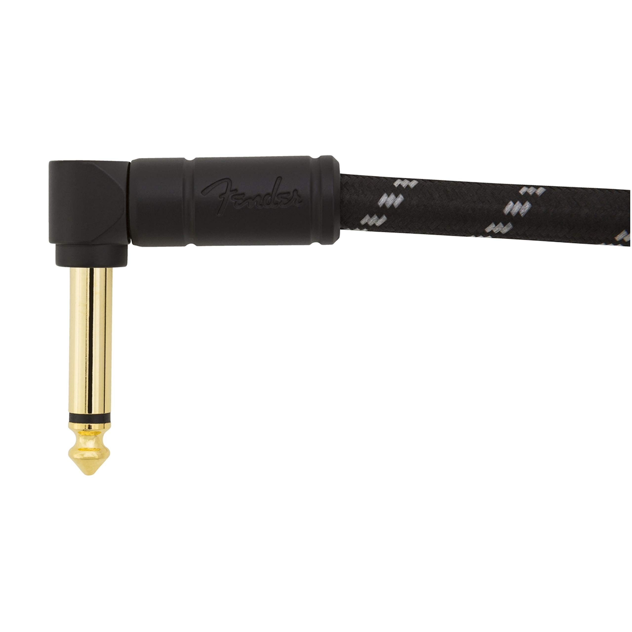 Fender Audio-Kabel, Deluxe Tweed Patch Cable BLK 15 cm - Stereo Patchkabel