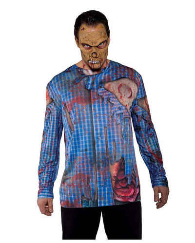 Horror-Shop Zombie-Kostüm Blutiges Zombie Shirt mit Fotodruck