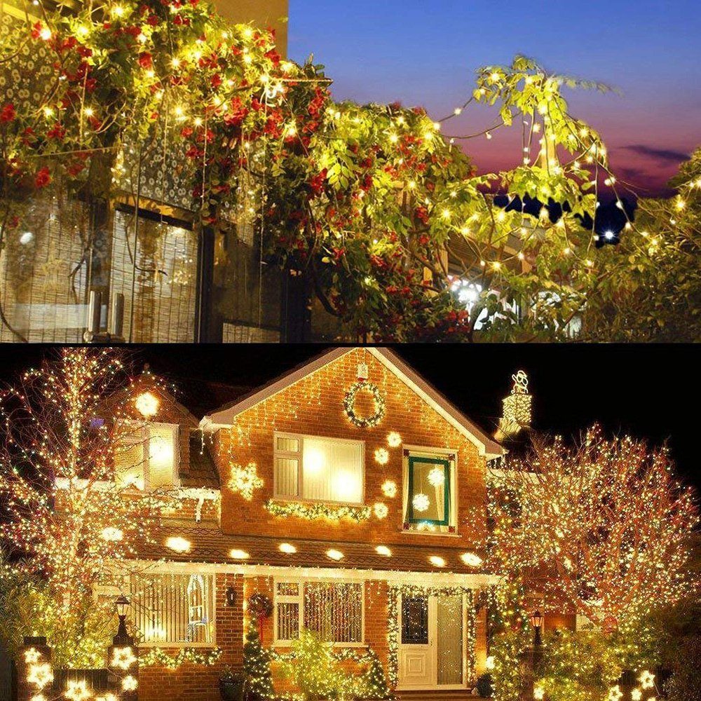 Licht, Laybasic Lichterkette Warmweiß Vorhang Modi,10M/20M/30M/50M/100M,für 8 Halloween,Party,Fensterdeko Dekolicht,Weihnachtsbeleuchtung,LED Lichterkette LED